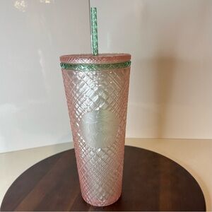 Starbucks Jeweled Pearl Peach Pink Green Venti